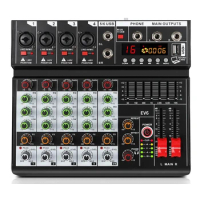 6 Channel Sound Mixer Bluetooth Audio Mixing Console 48V 16DSP USB PC Play
