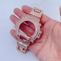 custom made iced out hip hop micro pave cz bling g shock watch dw6900