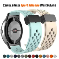 20mm 22mm Strap for Samsung Galaxy Watch 4/5/6 Pro/classic/gear S3/active 2 Sport Silicone Magnetic Buckle Huawei GT 234 2e Band