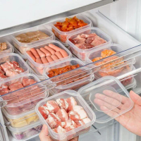 Refrigerator Frozen Meat Sub-Package Fresh-Keeping Box Freezer Kitchen Storage Sub-Grid Preparation Food-Grade Sealed Boxes