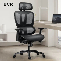 UVR Mesh Office Chair Ergonomic Backrest Sedentary Comfort Boss Chair Sponge Cushion with Footrest Gaming Computer Chair