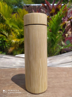 Termos Tumbler Vacuum Botol Bambu Tahan Panas dan Dingin Polos Unik Murah Grosir Hadiah Hantaran Caf