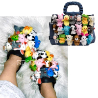 Home Slippers Women Furry Flip Flops House Shoes Cute Teddy Bear Slides Pantuflas Women Cheap Slides with Tote Bags Cartoon Toy