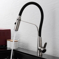 New Design High Quality Kitchen sink faucet SUS304 Stainless steel Pull Out Kitchen faucet with 2 mode nozzle sprayer,Brushed