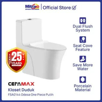 Kloset Duduk Ceramax FSA0144 Odesa One Piece Putih - Garansi 25 th [INCLUDE PACKING KAYU] Putih -
