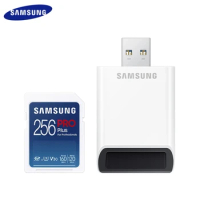 SAMSUNG Original PRO Plus 128G 256GB SD Memory Card with USB 3.0 Reader V30 U3 4K High Speed Up to 160Mb/s Flash Card for Camera