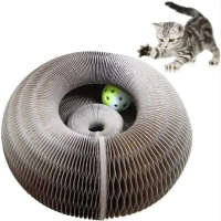 TikTok viral cat toy: magic accordion scratching board for cats with bell, claw-sharpening surface, 