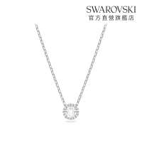 【施華洛世奇SWAROVSKI】Una Angelic 鏈墜 圓形切割 白色 鍍白金色 項鍊 官方直營