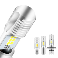 ไฟหน้ามอเตอร์ไซค์ LED 12V รุ่น P15D H6 H4 BA20D พร้อมสปอตไลท์
