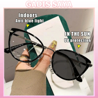 [Malacca Service]Fashion Retro Cat Eye Photochromic glasses Anti-Blue Light Glasses Fashionable Eyeg