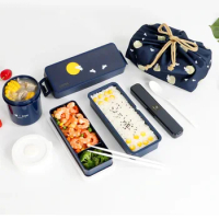 Japan Asvel Double-deck Lunch-box-Microwavable Japanese Style Dining Box Ideal for Fat Reduction with Separate Compartments