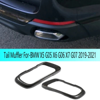 Car Tail Muffler Exhaust Pipe Output Cover Exhaust Pipe Trim Frame Accessory For-BMW X5 G05 X6 G06 X7 G07 2019-2021
