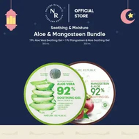 NATURE REPUBLIC [2 PCS] ALOE VERA 92% + MANGOSTEEN ALOE 92% Soothing & Moisture Gel 300ml