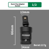 FEIBAO F18-303D Kunci Pas Adaptor Socket 1/2\ Bahan Baja 50BV30 Anti Karat Cocok untuk Perkakas Manu