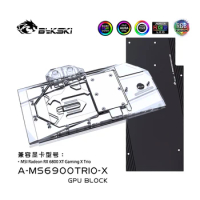 Bykski A-MS6900TRIO-X GPU Water Block for MSI RX 6800 6900 XT Gaming X Trio Video Card Copper Cooling Radiator RGB SYNC