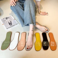 Slippers Women Wear 2024Spring and Summer New Korean Version Women's Shoes Fashion One Word Loafer Flat Bottom Sandals Women
