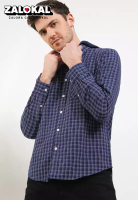 REMIX JEANS Kemeja Flanel Motif Kotak-Kotak Lengan Panjang + Hoodie 2971J22