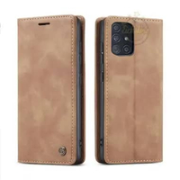 Casing untuk Hp Samsung M51 Super Wallet Pro Case PE Leather Full 360 Degree TPU Waterproof Brown