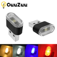 Mini USB Light LED USB Night Light Modeling Car Ambient Light Neon Interior Light Car Jewelry (5 kinds of light colors)