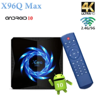 X96Q MAX Android 10.0 Smart TV Box Allwinner H616 4GB 32GB 2.4G 5G WiFi Bluetooth 4K Media Player X96Q Android TV Box