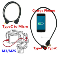 Type-C to Type-C / Micro USB Charging Cable for ZHIYUN Crane M3 M2S Sony A7C ZV-E10 Fuji XT30 XT4 XT3 XS10 Z6 II FP XT2 USB-C