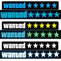Creative luminous car stickers gta5 wanted LED car stickers Car window greeting sticker Gta 5-star Gesture stickers