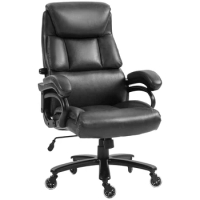 Ergonomic Vinsetto Black PU Leather Big and Tall Office Chair with 400lb. Weight Capacity for Desk desk