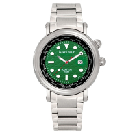PARKER PHILIP派克菲利浦世界時區海洋之星腕錶(綠面鋼帶)