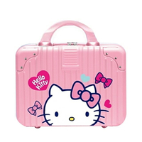 小禮堂 Hello Kitty 旅行硬殼手提化妝箱 (粉大頭款)