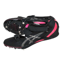 asics 亞瑟士 CYBERBLADE 16 男女田徑釘鞋-短距離 黑銀螢光粉(1093A134-001)