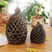 Villa Garden Cast Iron Pine Cone Candlestick Iron Hanging Lamp Floor Lamp Candle Holder Hanging Decorative Tabletop Crafts