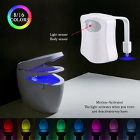 Smart Toilet Night Light PIR Motion Sensor Light 8/16 Colors LED Lamp Backlight Toilet Bowl Lighting For Bathroom Washroom Decor