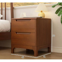 實木床頭櫃小型 (深胡桃色42*41*50cm） 