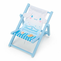 小禮堂 大耳狗 海灘椅造型手機架 塑膠置物架 玩偶椅 (藍白 熱帶沙灘)