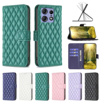 Checkered Small Fragrant Style Leather Case For VIVO Y02 Y02S Y03 Y11 Y12 Y15 Y15S Y17 Y20 Y21 Y21S Y22S Y27 4G 5G Flip Cover