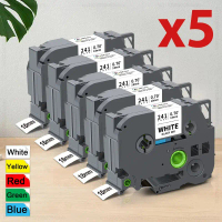 เทปฉลาก Brother, 2 ชิ้น/5 ชิ้น, 18 มม., TZe241, เข้ากันได้กับเครื่องพิมพ์ Brother, tze-241, tz 241, 