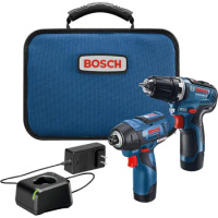 BOSCH GXL12V-220B22 12V Max 2-Tool Brushless Combo Kit with 3/8 In. Drill/Driver, 1/4 In. Hex Impact Driver