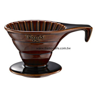 金時代書香咖啡   TIAMO V02長柄陶瓷咖啡濾器組 (咖啡))附濾紙量匙  HG5534BR