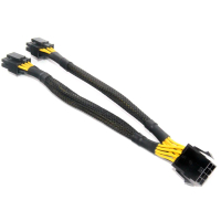 สายเคเบิลอะแดปเตอร์แยก Y, CPU 8pin ตัวเมียเป็น 2x 8pin (4+4) ตัวผู้, บอร์ดหลัก PCIe Miner, สายไฟ, เข