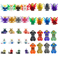 8Pcs/Set Gundam Cartoon Anime Figures Building Blocks Mini Action Figures Bricks Assembling Toy Small Doll For Kids
