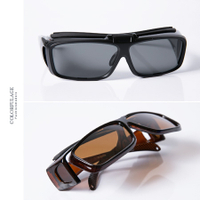 近視族專用外掛可掀式太陽眼鏡 偏光功能 過濾有害光線 大方框設計【NY320】中性款式
