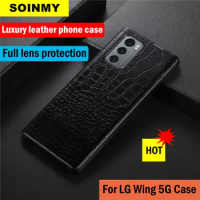 Crocodile Pattern Leather Case For LG Wing 5G Case Smartphone Shockproof phone case for LG Wing 5G Anti-drop Mobile Protect Case
