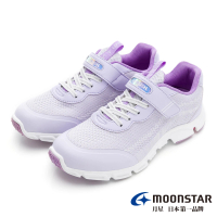 【MOONSTAR 月星】童鞋簡約運動系列3E寬楦競速鞋(紫)