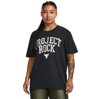 【UNDER ARMOUR】UA 女 巨石強森系列 Project Rock Hwt Campus短袖 T-Shirt _1377449-002(黑色)