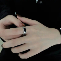 Fashion Drip Oil Plaid Ring, European Punk Style, Unique Design Finger Ring