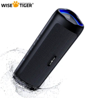 WISE TIGER Portable Triangular Bluetooth Speaker 10W Stereo Sound wireless BT5.3 24-Hour Play time RGB light AUX-in Typec charge