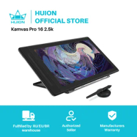 HUION KAMVAS Pro 16 2.5K QHD Drawing Tablet with Screen QLED Full-Laminated Graphics Tablet with Battery-Free Pen, 15.6inch