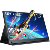 UPERFECT 17.3" 144Hz Portable Gaming Monitor 2560*1440 2K 16:9 HDMI USB C 100% sRGB Freesync Screen For Computer Game Laptop Mac