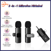 UPPU 3 In1 Mikrofon Nirkabel 2.4g Untuk IPhone & Type-C & 3.5mm Dengan Siaran Langsung Mic Profesion