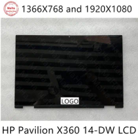 For HP Pavilion X360 14-DW Series 14 DW 14M-DW LCD Screen Display Panel Touch Digitizer Bezel Assembly Replacement